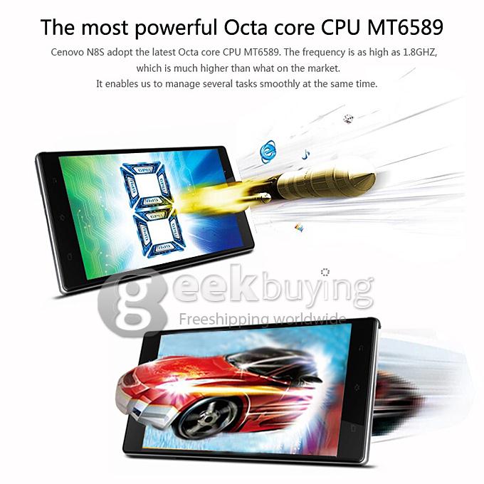 Cenovo N8s MTK6592 Octa Core 1.7GHz 5.0Inch Android 4.2 OS SmartPhone 1GB RAM 8GB ROM IPS HD Screen 13.0MP 3G GPS OTG - White