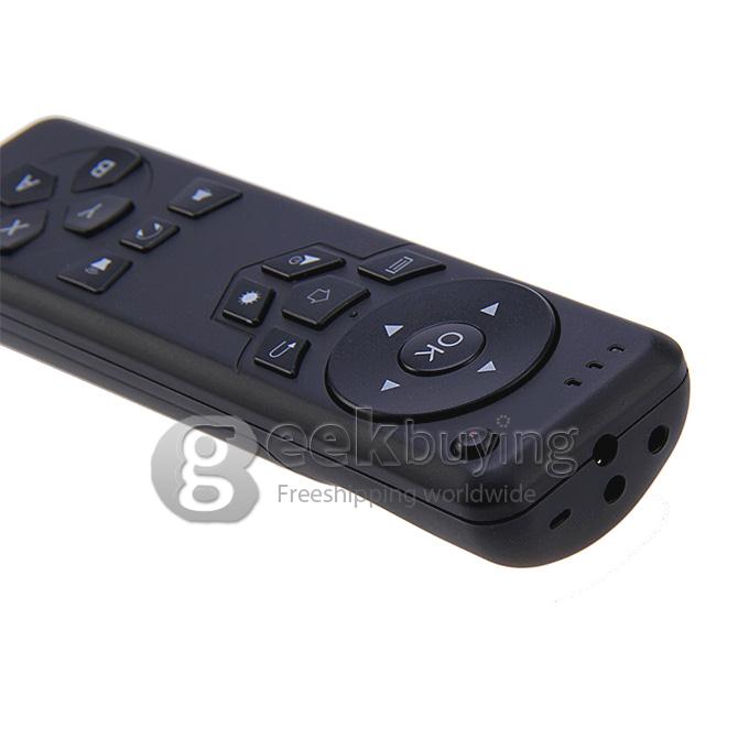 2.4GHz 3D Air Mouse 6-Axis Inertia Sensors Support Motion Sensing Games & Mic Voice Input & Headphone Voice Output - Black