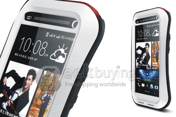 LOVE MEI Weather/Dirt/Shockproof Protective Case for HTC New One M7 - White