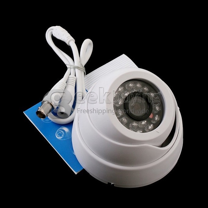 Dome Digital CCTV Color Camera 380 TVL COMS 3.6 MM CCD w/ 24 IR LEDs - White