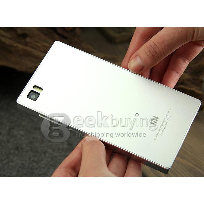 [Spain Stock] Luxury Fashion Ultrathin Aluminum Full Metal Back Cover Hard Case For XIAOMI3 MI3 -Silver