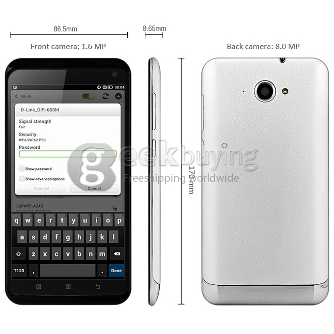 [HK Stock]Lenovo S930 6.0Inch MTK6582 Quad Core SmartPhone  IPS HD Screen 1GB RAM 8GB ROM 8.0MP Camera Android 4.2 3G GPS