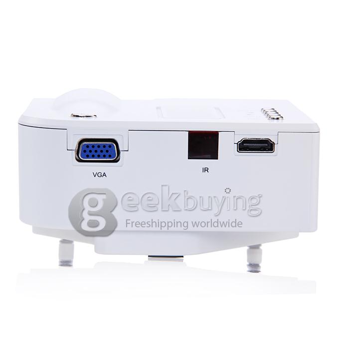 UC28+ 1080P HD 48LM 16770K Color Portable LED LCD Projector with HDMI SD CARD USB VGA Slots - White