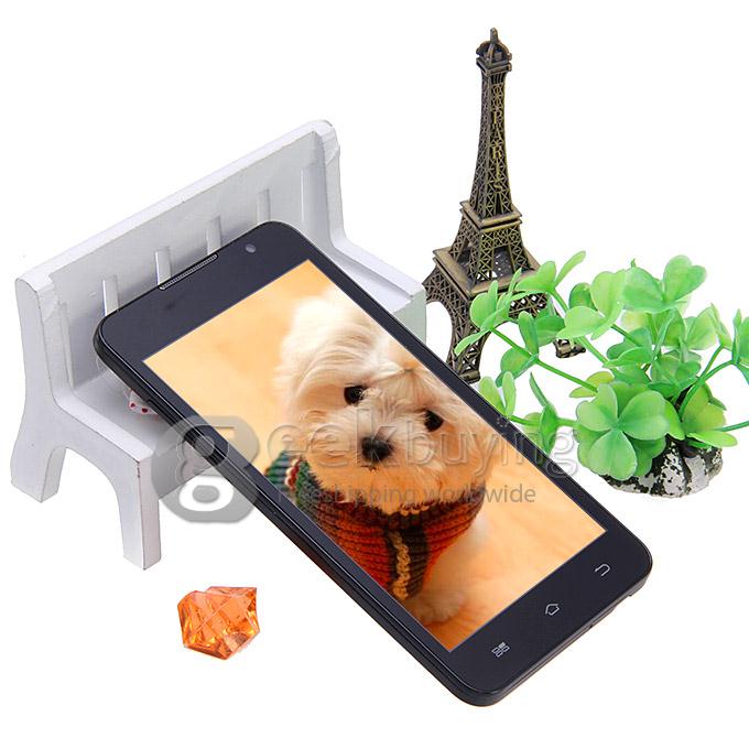 JIAKE F1W 5.0Inch Capacitive Touch Screen MTK6572 Dual Core 1.2GHz Smartphone 512MB+4GB 2.0MP+0.3MP Android 4.2 OS 3G/GPS with Protective Case - Black