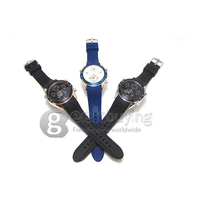 CURREN Round Case Black PU Leather Band Quartz Analog Wrist Watch Timepiece for Men - Silver