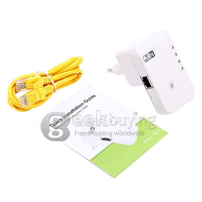 EU Plug High Speed 300Mbps Wireless-N Wifi Repeater Extender with WPS Button Less Deadzone More Surfing