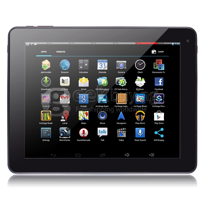 Pipo M1Pro RK3188 Quad Core 9.7 Inch Android 4.2 OS Tablet PC 1GB RAM 16GB ROM IPS Capacitive Touch Screen 1024*768 Black