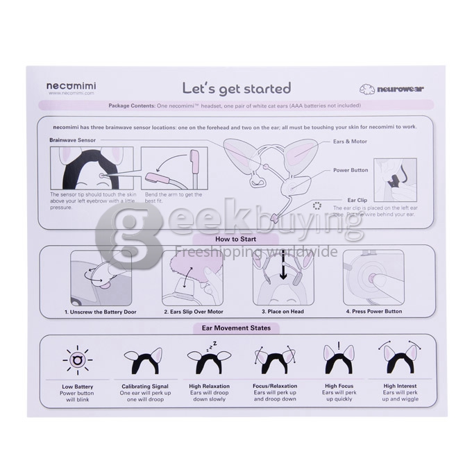 Necomimi Mood Cat Ears Mind Cat Ears Brain Waves Intelligent Control