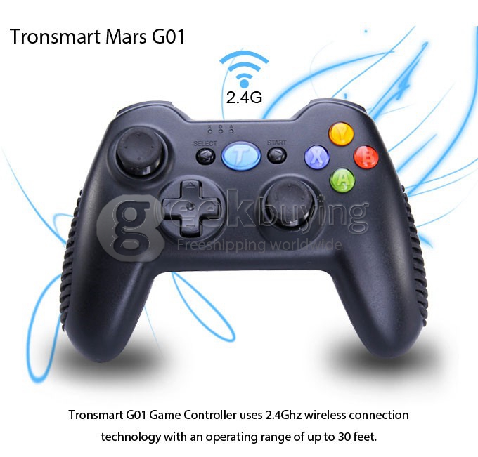 [Spain Stock] Tronsmart Mars G01 2.4GHz Wireless Gamepad Support Controller for Android TV BOX / PS3 / Tablet PC / MINI PC / Android Cell Phone - Black