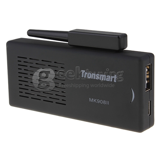[US Stock]US PLUG Tronsmart MK908II RK3188T Cortex-A9 Quad Core 1.4GHz Google Android 4.2 Mini TV BOX 2G/8G Bluetooth External Wifi Antenna-Black