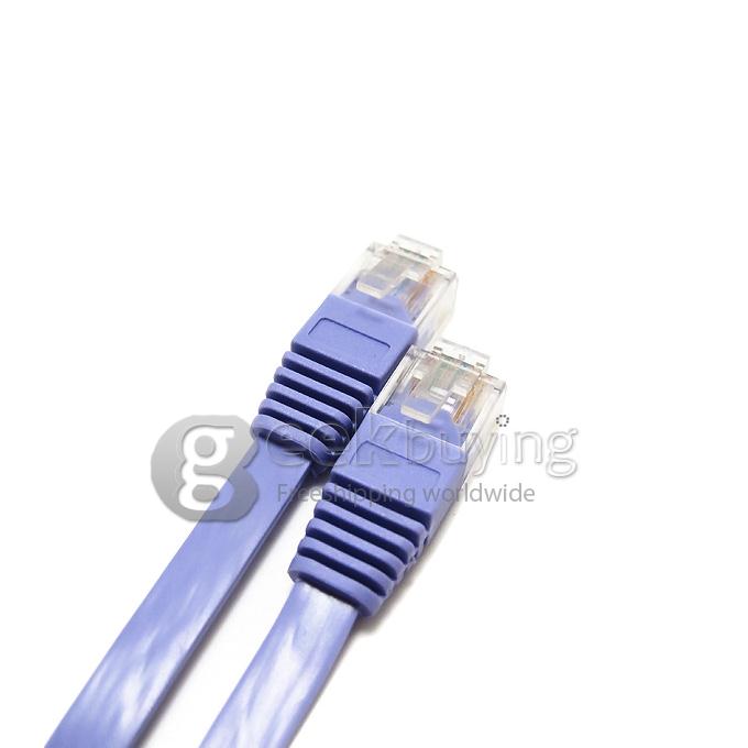 30M Ultra-thin CAT6a Flat Lan Cable RJ45(8P8C) to RJ45(8P8C) -Blue