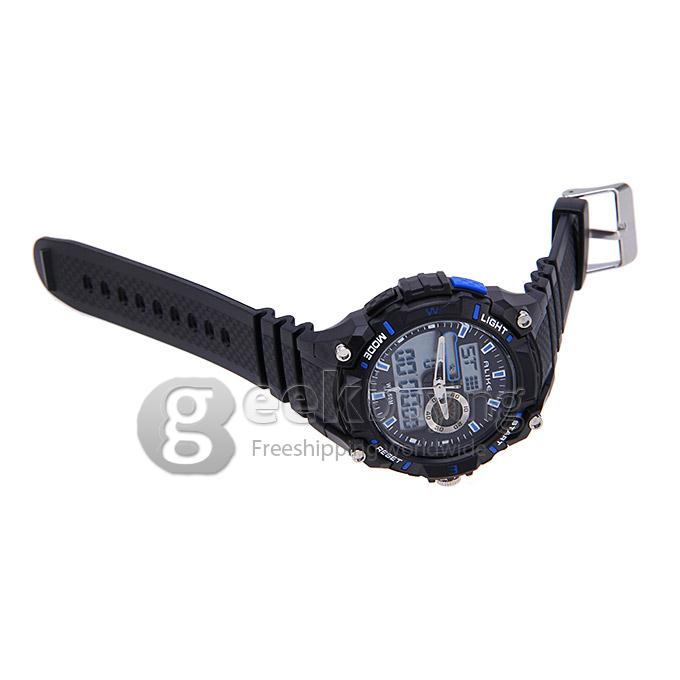 ALIKE AK141000 Waterproof Multi Function Quartz Analog & Digital Sport Wrist Watch Timepiece for Men - Blue
