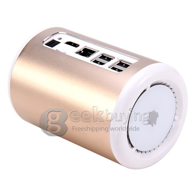 X88 Cylinder RK3188 Quad Core 1.6GHz Android 4.4 Mini TV BOX HDMI HDD Player 2G/8G Bluetooth OTG Built-in MIC 3.0MP Camera Miracast DLNA - Gold