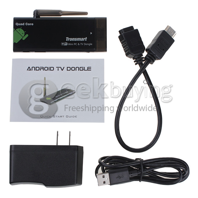 Tronsmart CX-919 Rockchip RK3188T Cortex A9 1.4GHz Quad Core Google Android 4.2 Mini TV BOX Dongle 2G/8G Bluetooth HDMI External Wifi Antenna - Black