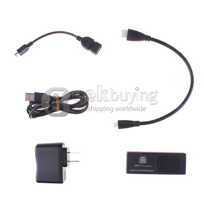 Rikomagic MK802 III RK3066 1.6GHz Cortex A9 Dual Core Android 4.1 Mini PC TV Box Dongle 1G/8G Support HDMI Black