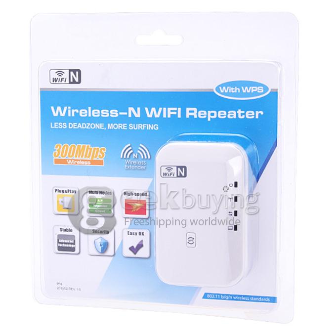 EU Plug High Speed 300Mbps Wireless-N Wifi Repeater Extender with WPS Button Less Deadzone More Surfing