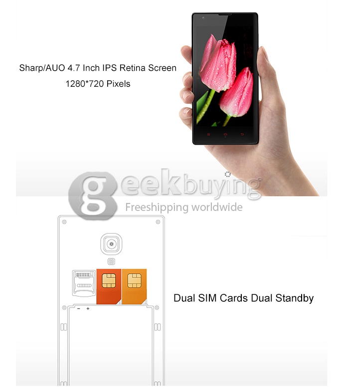 Xiaomi Redmi 1S 4.7Inch Qualcomm Quad core Smartphone MIUI V5 OS IPS HD Screen 1GB RAM 8GB ROM 8.0MP Camera MIUI OTG Gyroscope - Yellow