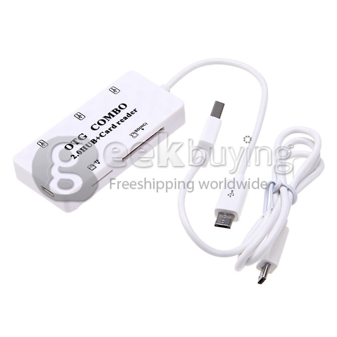 High Speed 480Mbps Micro USB OTG Combo 2.0 HUB + Card Reader for Smart Phone & Computer