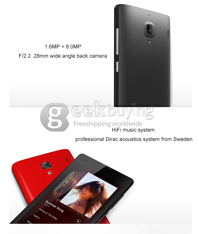 Xiaomi Redmi 1S 4.7Inch Qualcomm Quad core Smartphone MIUI V5 OS IPS HD Screen 1GB RAM 8GB ROM 8.0MP Camera MIUI OTG Gyroscope - Yellow
