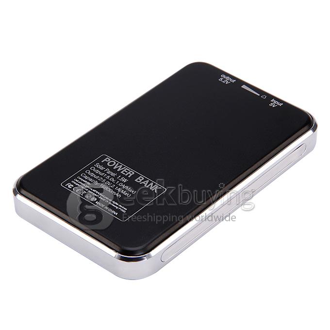 New Portable Panel Solar Charger 16800mAh USB Port Mobile Power Bank for iPhone/Samsung Galaxy - Black