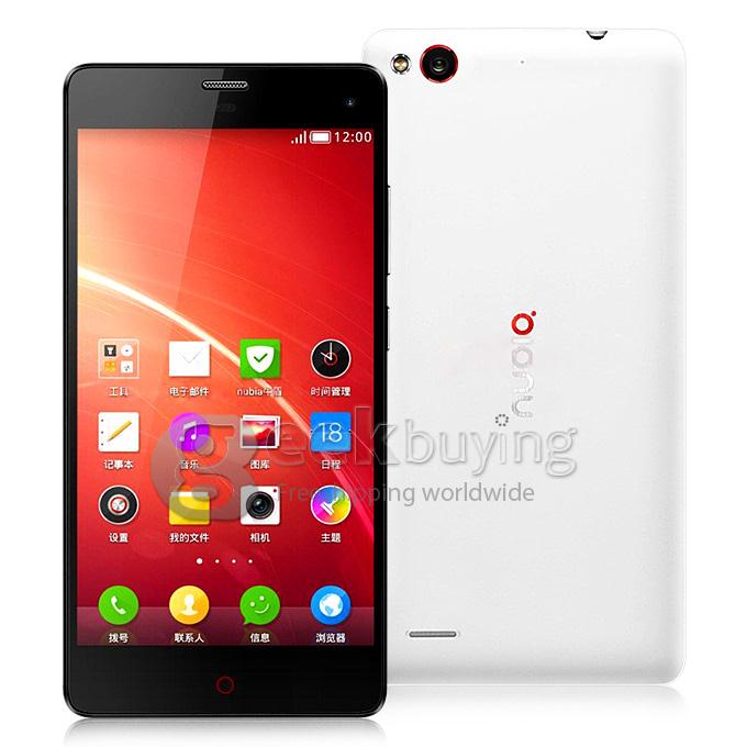 Nubia Z7 Mini Qualcomm Quad Core 2.0GHz 5.0 Inch Android 4.4 OS Smartphone 2GB RAM 16GB ROM CGS FHD Screen 13.0MP FDD-LTE TDD-LTE -  White & Black