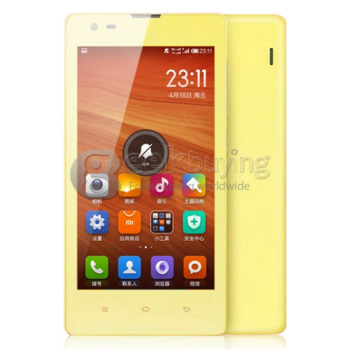 Xiaomi Redmi 1S 4.7Inch Qualcomm Quad core Smartphone MIUI V5 OS IPS HD Screen 1GB RAM 8GB ROM 8.0MP Camera MIUI OTG Gyroscope - Yellow