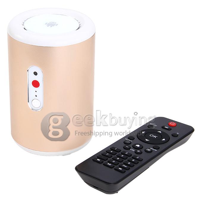 X88 Cylinder RK3188 Quad Core 1.6GHz Android 4.4 Mini TV BOX HDMI HDD Player 2G/8G Bluetooth OTG Built-in MIC 3.0MP Camera Miracast DLNA - Gold