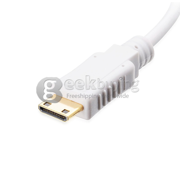 Mini HDMI Male to VGA Female Video Converter Adapter Cable HD Support 1080P - White