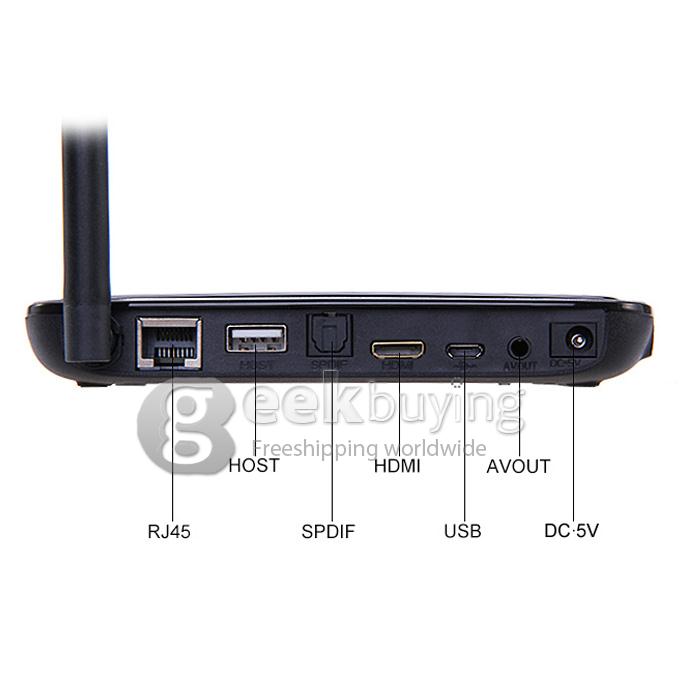 Q7S RK3188 1.6GHz Quad Core Google Android 4.4 TV BOX HDMI HDD Player 2G/8G with 3.0MP Camera BT2.1 RJ45 MIC Wifi Hotpoint OTG