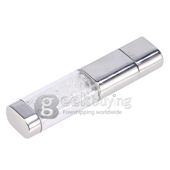 Fashion Design 4G USB 2.0 Flash Disk Memory Stick Drive with Blink CZ Diamond - Silver