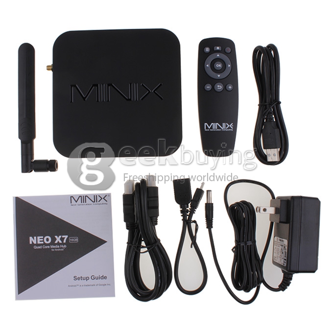 [Spain Stock] MINIX NEO X7 RK3188 Cortex A9 1.6GHz Quad Core Android 4.2.2 Mini TV BOX HDMI HDD Player 2G/16G Bluetooth V4.0 External WiFi Antenna - Black