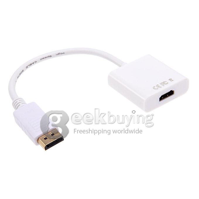 DisplayPort Male To HDMI Female Adapter Cable - 20cm, Gold-Plated, For PC/Monitor Connection (HP/Dell) 10 thumbnail image