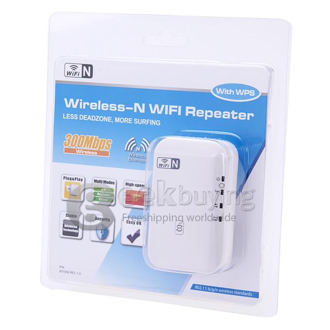 US Plug High Speed 300Mbps Wireless-N Wifi Repeater Extender with WPS Button Less Deadzone More Surfing