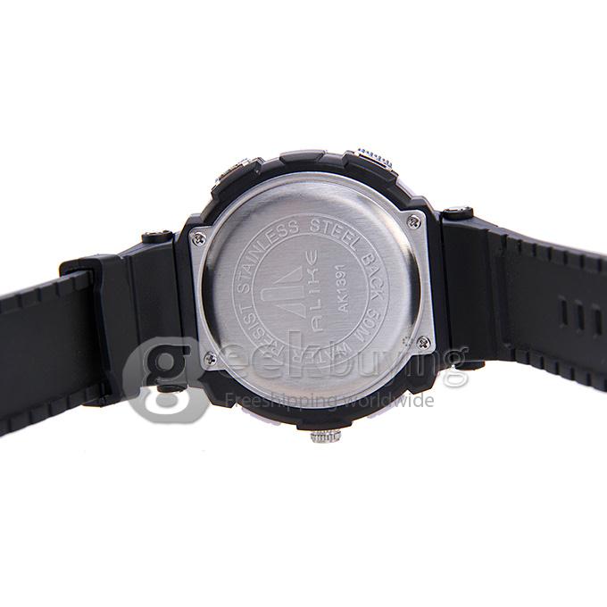 ALIKE Waterproof Multi-function Analog & Digital Quartz Sport Wrist Watch Timepiece for Men - Silver