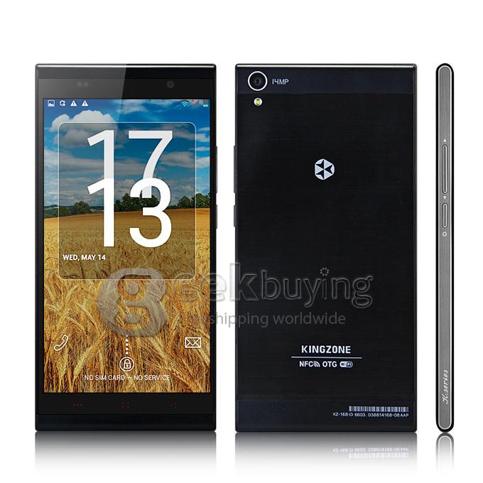 KINGZONE K1 Turbo 5.5inch FHD 1080P LTPS Capacitive Screen MTK6592 Octa core 1.7GHz Smartphone 2GB RAM+16GB ROM 14.0MP+8.0MP Android 4.3 OTG NFC Air Gesture with Hard Cover & Protective Film - Black