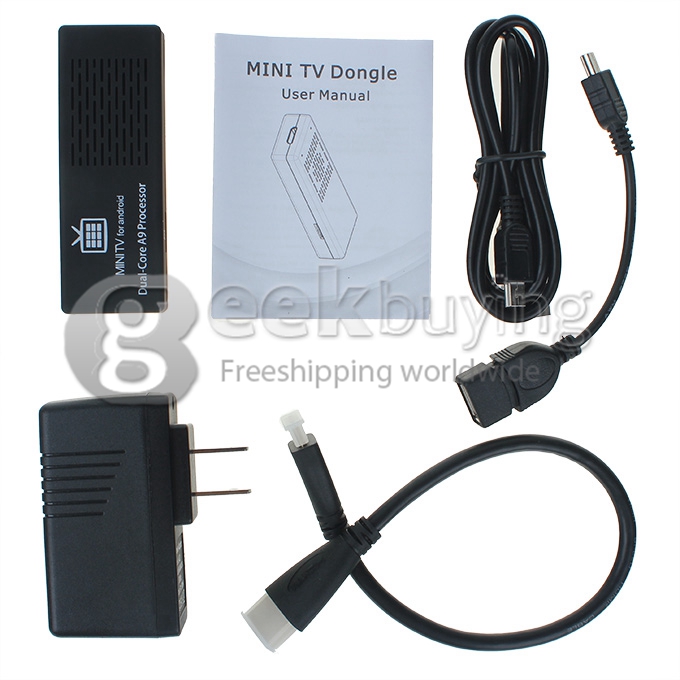 Tronsmart MK808B RK3066 Dual Core Google Android 4.1 TV BOX Mini PC TV Dongle 1G/8G Bluetooth 3.0 Support 3G - Black