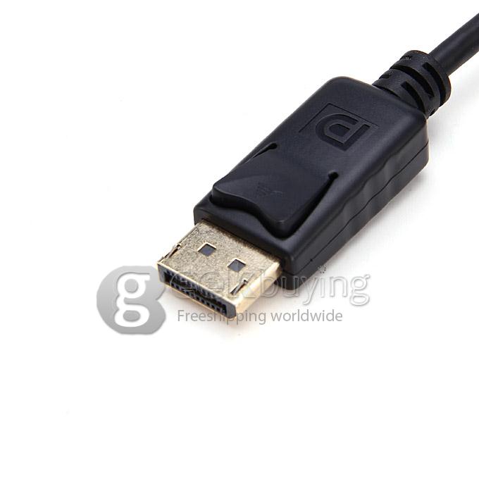 1.8M DisplayPort DP Male to VGA Male Adapter Converter Cable - Black