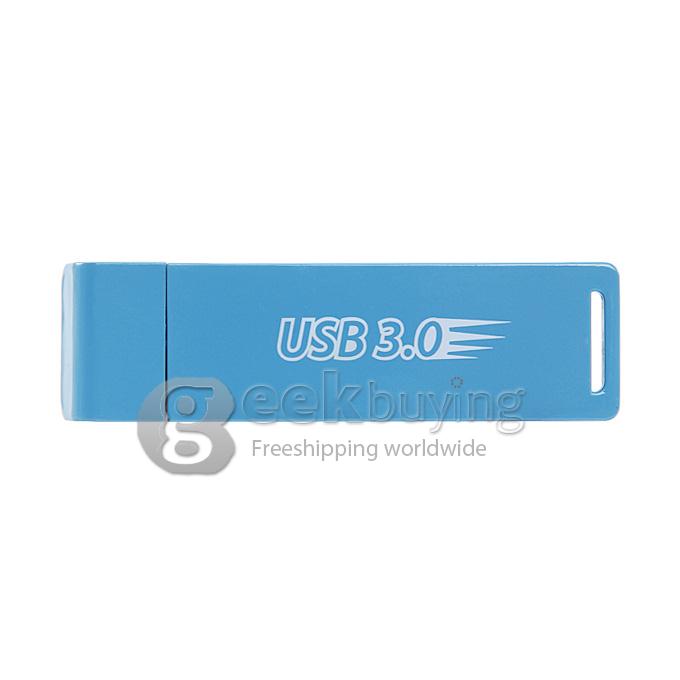 USB 3.0 Card Reader Supports SD/MMC/Micro SD/TF/CF/MD Memory Cards - Blue