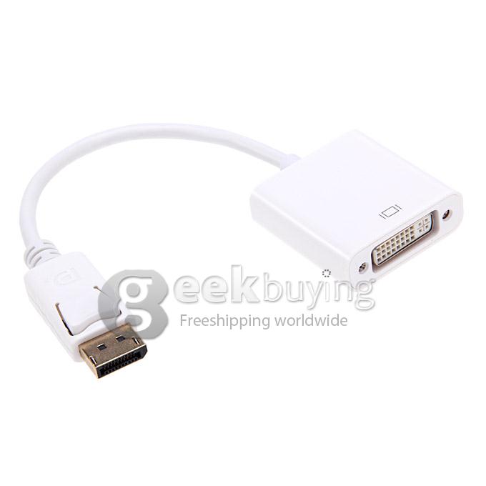 DisplayPort DP Male to DVI Female Converter Adapter Cable - White