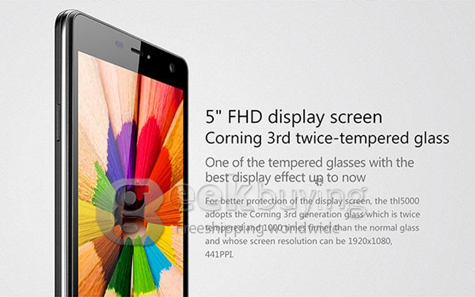 THL 5000 MTK6592T Octa Core 2.0GHz 5 Inch Android 4.4 OS Smartphone 2GB RAM 16GB ROM FHD IPS Phone 13MP CAM 5000mAh NFC/OTG/Gyroscope/Fast Charge Black