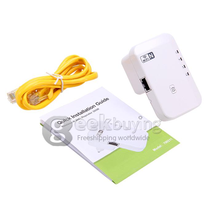 US Plug High Speed 300Mbps Wireless-N Wifi Repeater Extender with WPS Button Less Deadzone More Surfing