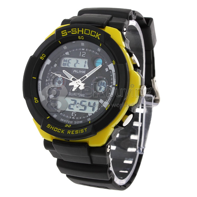 ALIKE AK1170 Unisex Plastic 50 Meters Waterproof Sport Utility Watch - Black