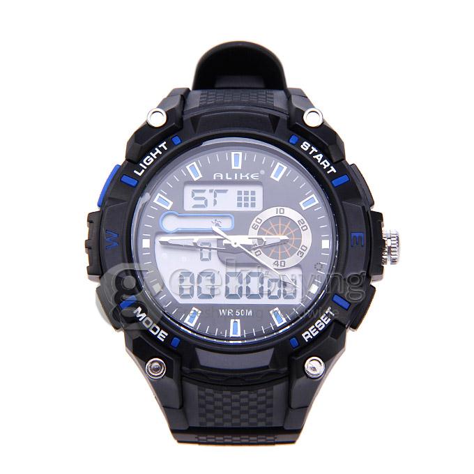 ALIKE AK141000 Waterproof Multi Function Quartz Analog & Digital Sport Wrist Watch Timepiece for Men - Blue