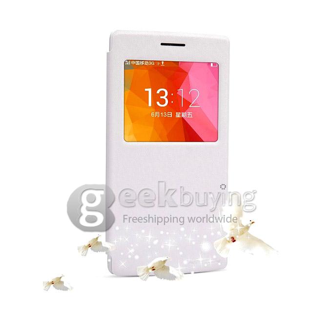 Nillkin Smart Window View flip Leather Case Cover for OnePlus One - White