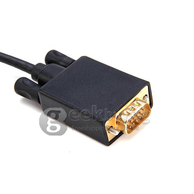 1.8M DisplayPort DP Male to VGA Male Adapter Converter Cable - Black