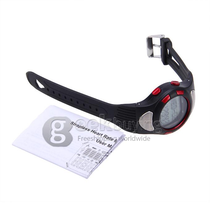 Unisex Strapless Heart Rate Monitor with Pedometer Sport Watch Multifunctions Wrist Watch Timepiece - Red