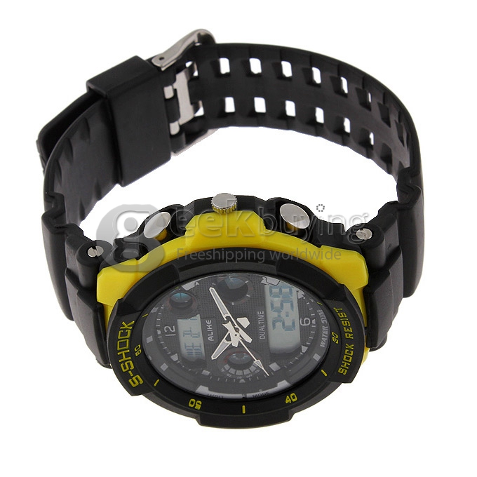 ALIKE AK1170 Unisex Plastic 50 Meters Waterproof Sport Utility Watch - Black