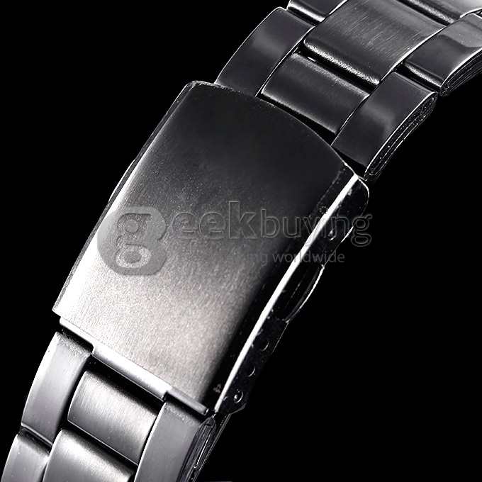 Men's Mechanical Gray Dial Black Alloy Band Analog Wrist Watch