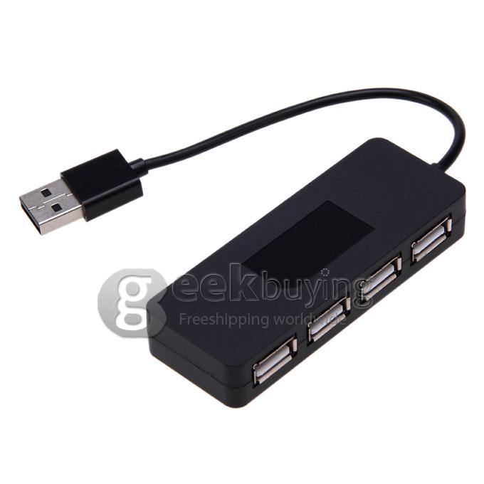 High Speed 480Mbps 4 Port USB 2.0 Hub with Individual Power Switches and LEDs