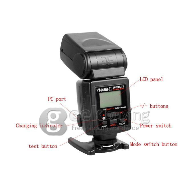 Yongnuo YN468 II TTL Flash Speedlite with LCD Display for Canon 1000D 30D 350D 400D 40D 450D 500D 50D 550D 5D II 60D 7D